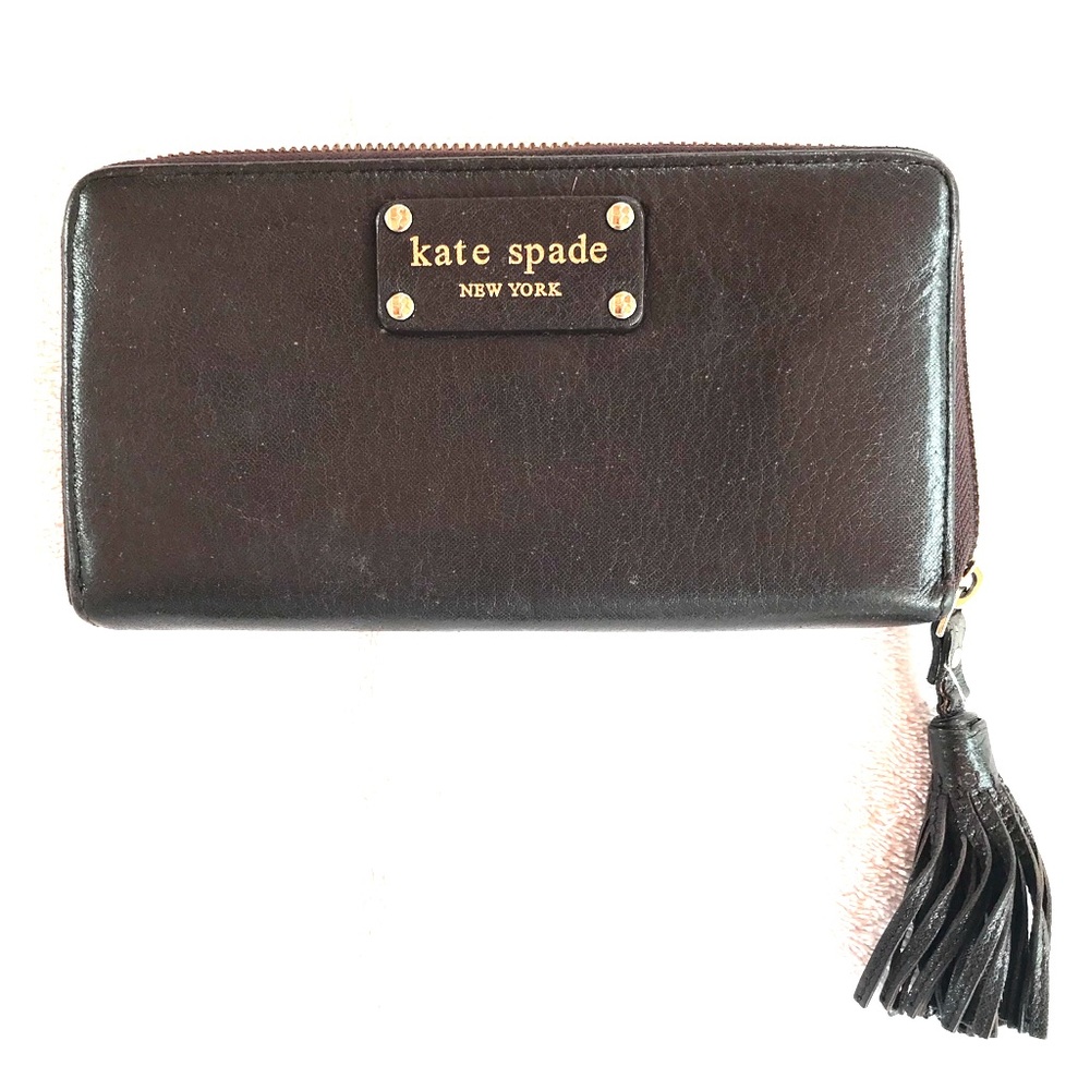 Late spade soft brown leather wallet